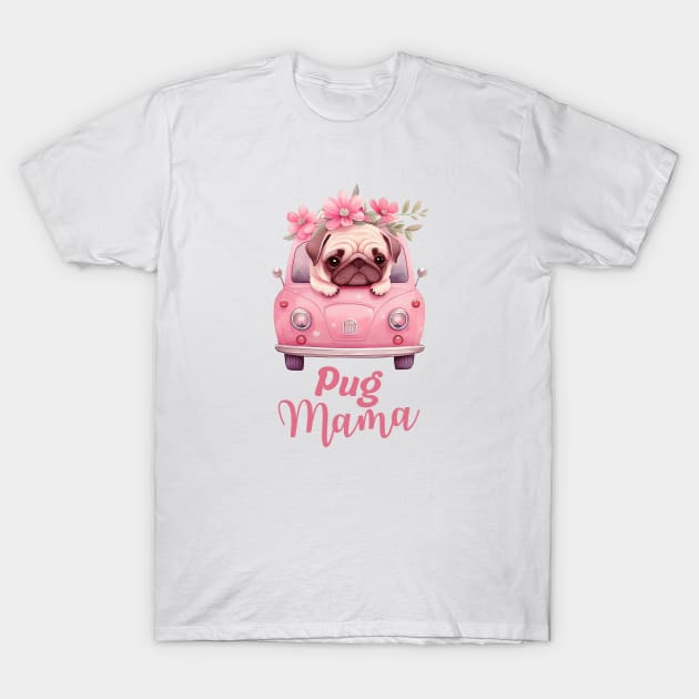 Pug Mama T-Shirt by Yula Creative